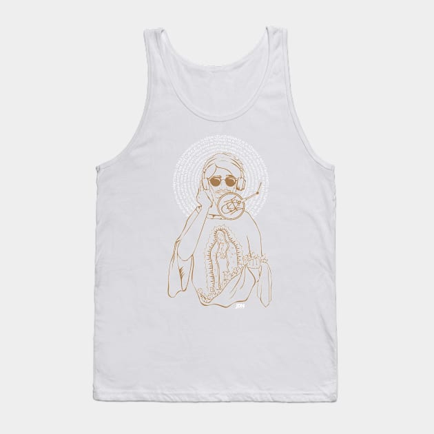 Juan Diego el podcastero Nican Mopohua en beige T-Shirt Tank Top by JuanDiegoNetwork